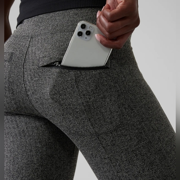 Athleta Delancy Textured Tight Black/Grayish Brown Texture Size 3X W-688 - Picture 14 of 15